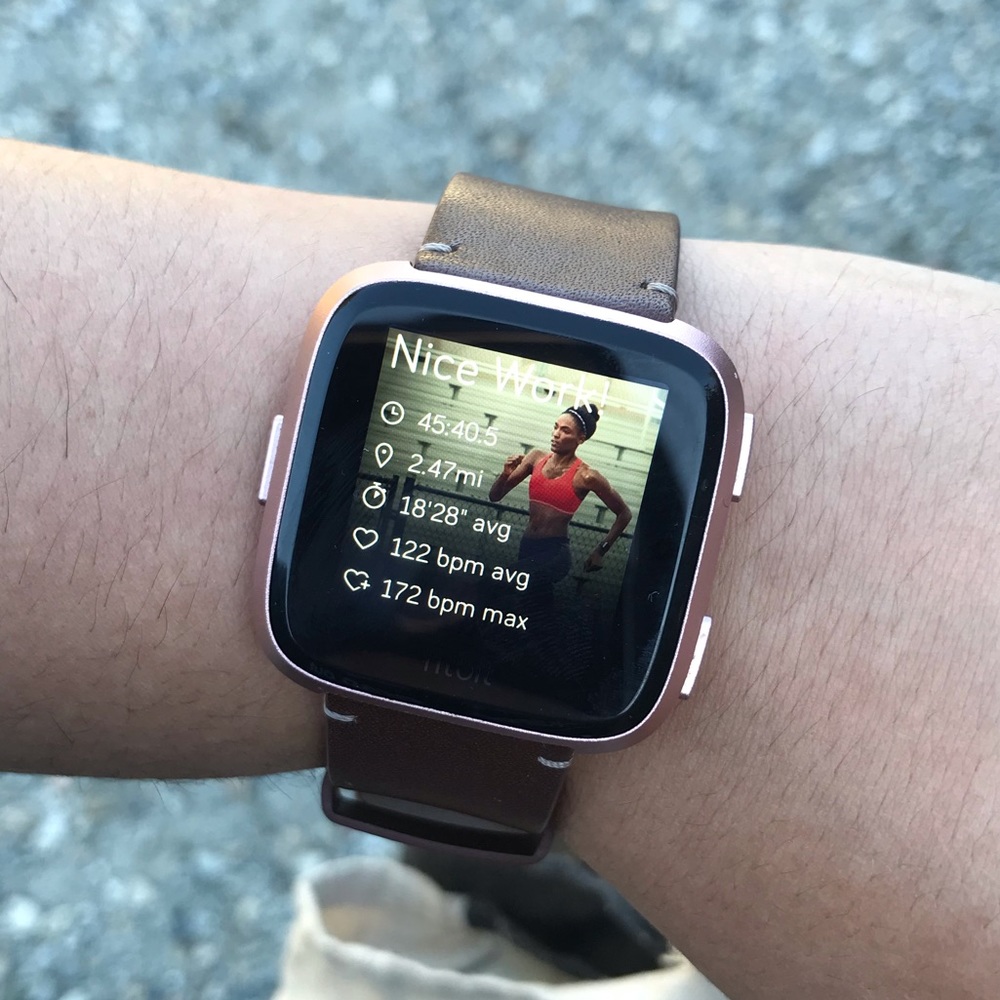 Versa 2 rose gold with two straps.